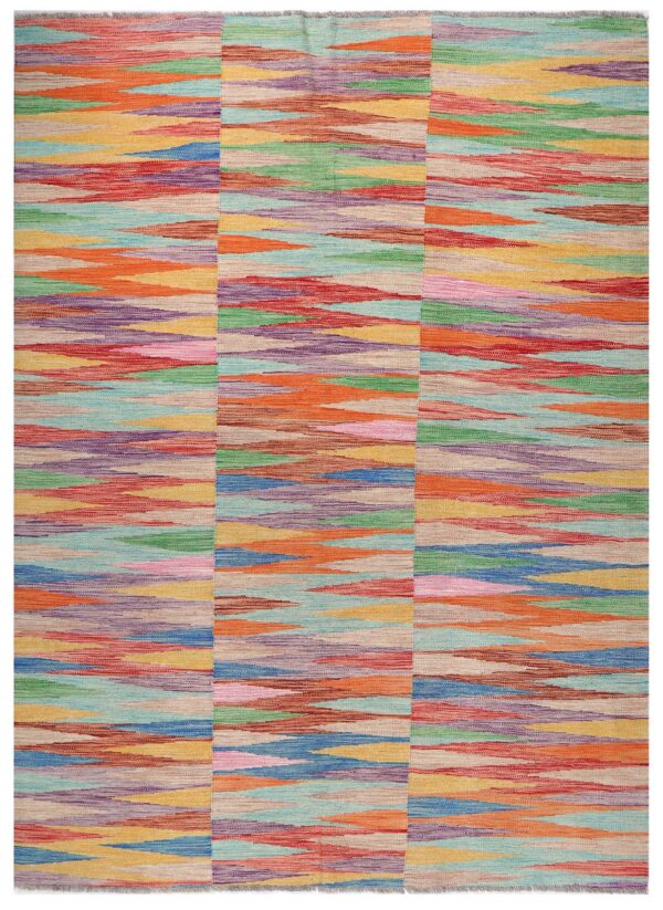 Handwoven Afghan Modern Kilim 245cm x 170cm / 8ft x 5ft7in