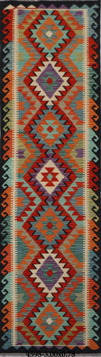 Maimana Chobi Kilim Runner 302cm x 79cm / 9'11'' x 2'7''