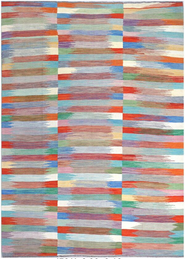 Handmade Afghan Modern Kilim 339cm x 242cm / 11ft 1in x 8ft
