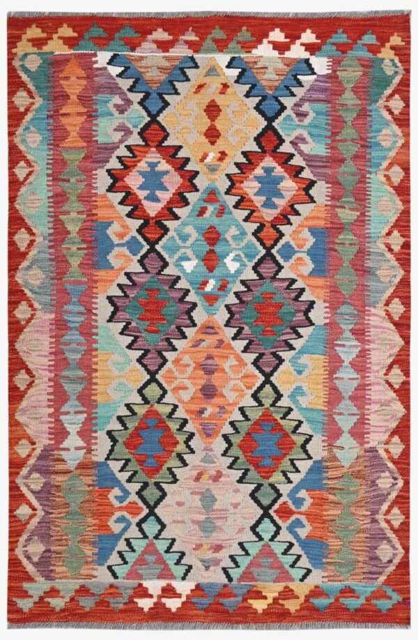 Handmade Afghan Maimana Kilim 153cm x 100cm / 5ft x 3ft 3in
