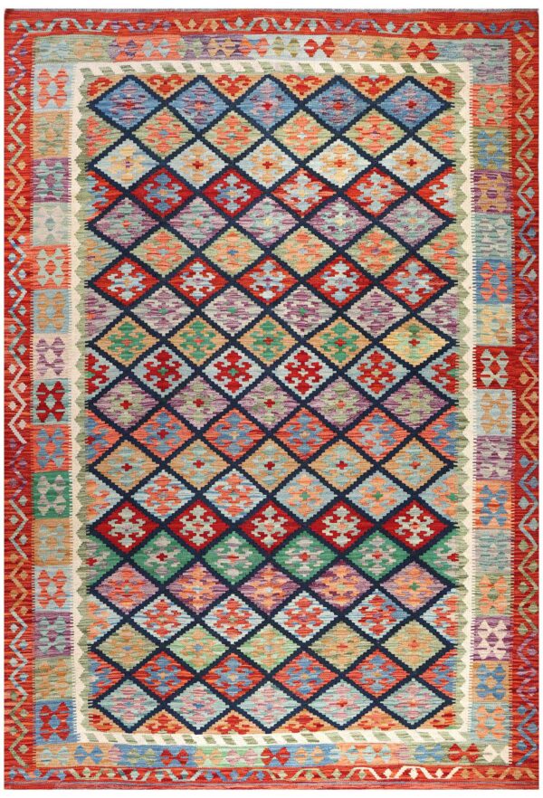 Handwoven Afghan Maimana Kilim 295cm x 206cm / 9ft 8in x 6ft 9in
