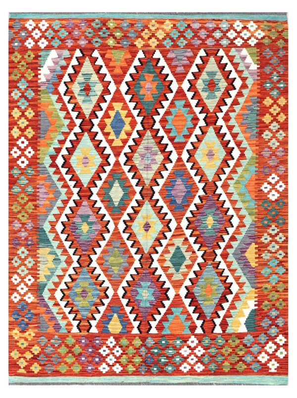 Afghan Maimana Kilim 196cm x 158cm / 6ft 5in x 5ft 2in