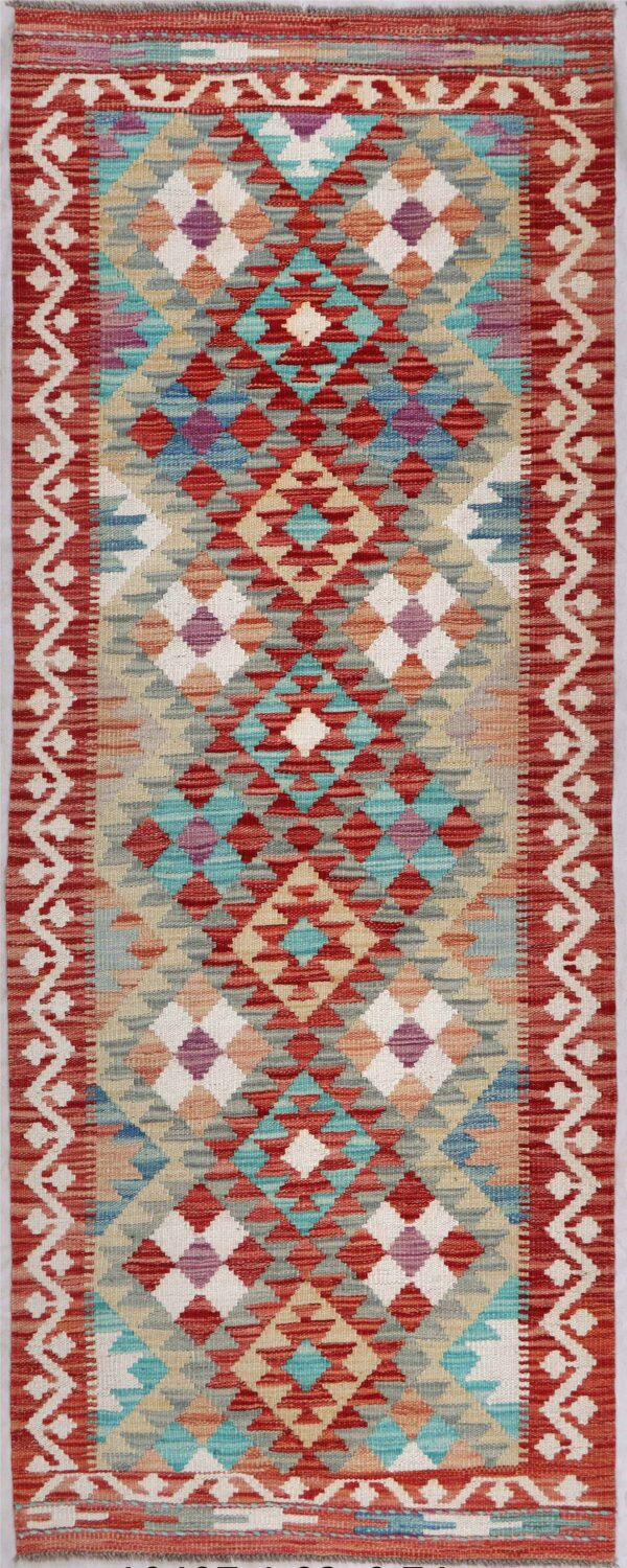 Afghan Kilim Runner 193cm x 74cm / 6ft 4in x 2ft 5in