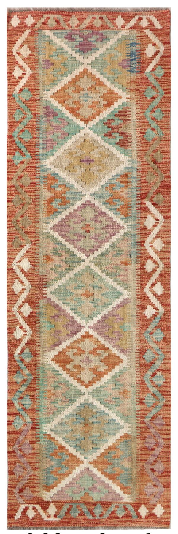 Afghan Kilim Runner 196cm x 68cm / 6ft 5in x 2ft 3in